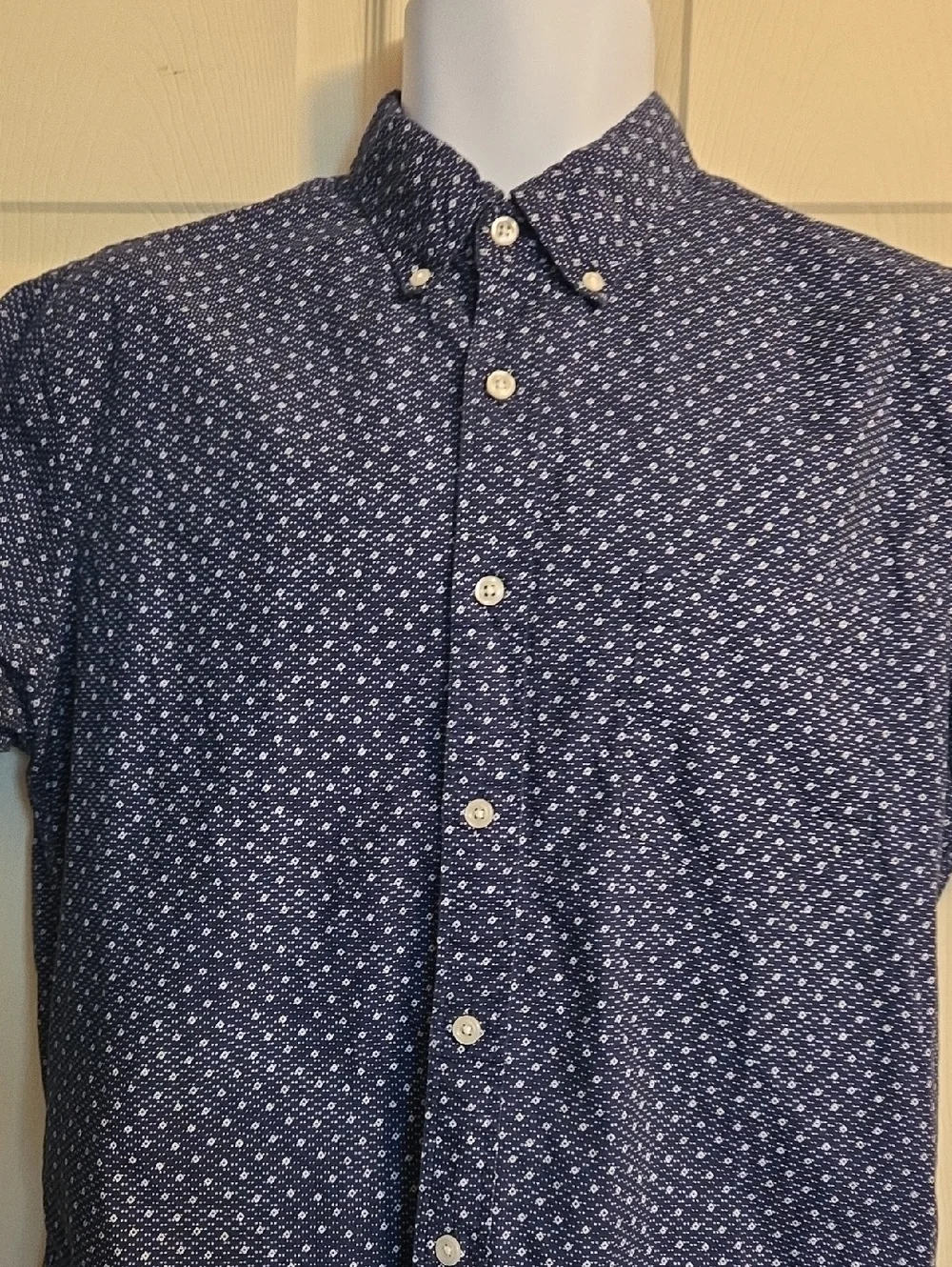 J.Crew Men's Navy Short-Sleeve Button-Down Shirt